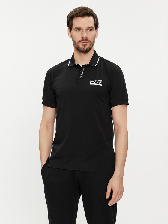 EA7 Emporio Armani Tricou polo 3DPF17 PJ03Z 1200 Negru Regular Fit