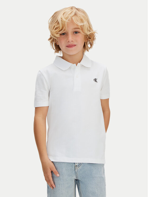 Calvin Klein Jeans Tricou polo LVCKSJB29B Alb Regular Fit