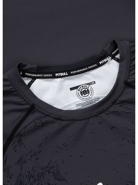 PITBULL PITBULL Koszulka techniczna SKULL LOGO Szary Regular Fit