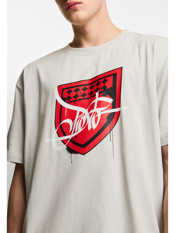PROSTO. PROSTO. T-Shirt Damage Target Szary Oversize