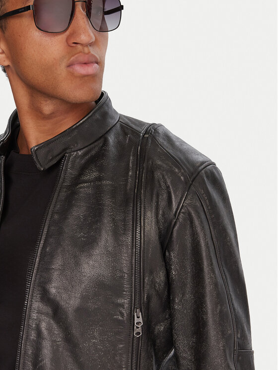 G-Star Raw G-Star Raw Kožená bunda D26931-E082 Šedá Regular Fit