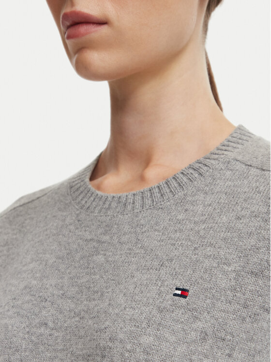 Tommy Hilfiger Tommy Hilfiger Sweter WW0WW51432 Szary ciemny Regular Fit