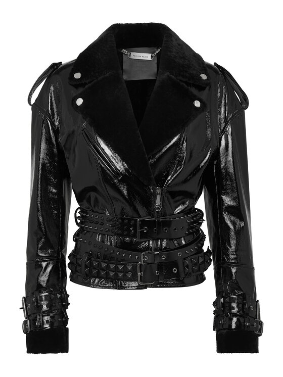 PHILIPP PLEIN PHILIPP PLEIN Kožená bunda 4031 Čierna