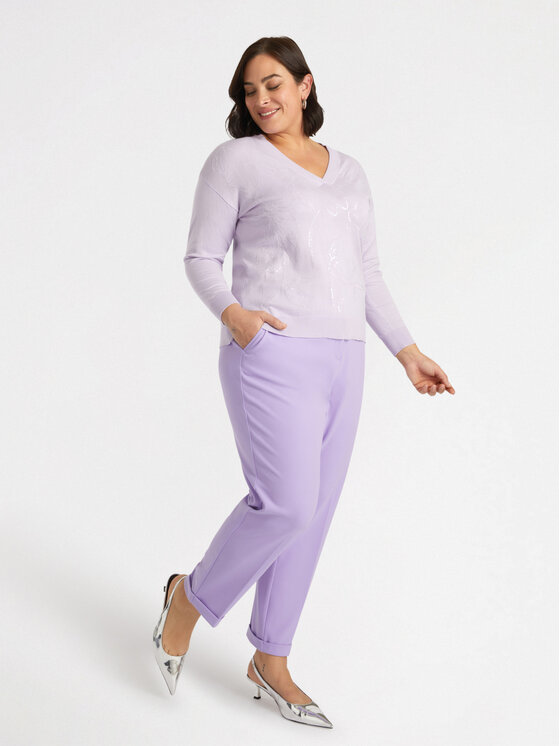 Fiorella Rubino Fiorella Rubino Sweter M475L007840N009 Fioletowy Regular Fit