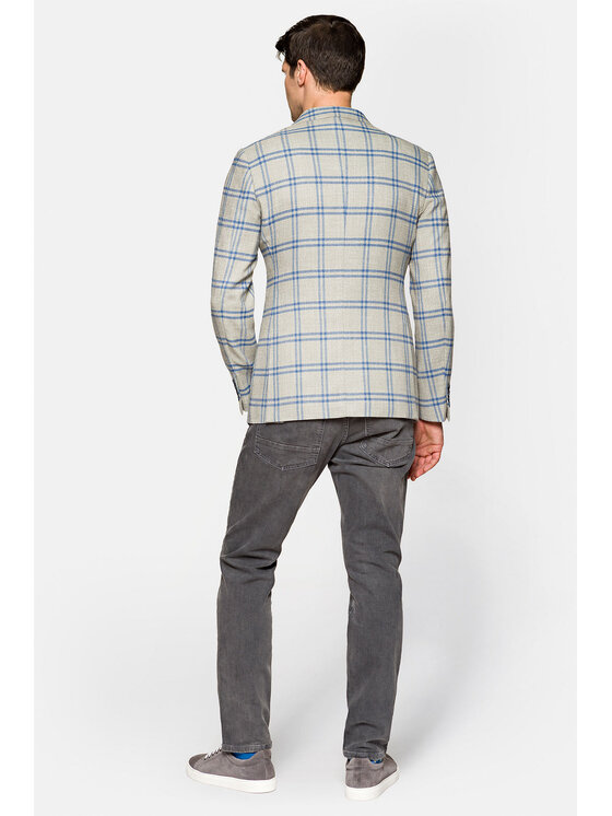 Lancerto Lancerto Marynarka Billings Szary Slim Fit