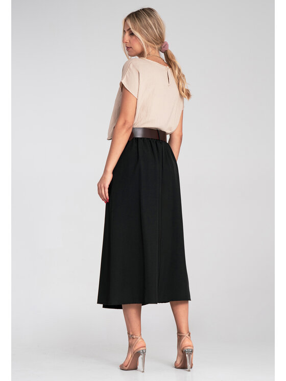 FIGL FIGL Spódnica midi M1201 Czarny Flared Fit
