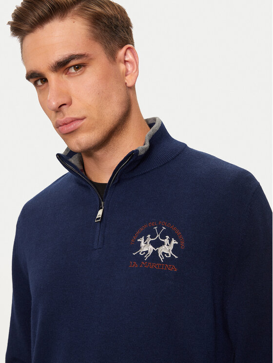 La Martina La Martina Pulover ZMS314 YW120 Bleumarin Regular Fit