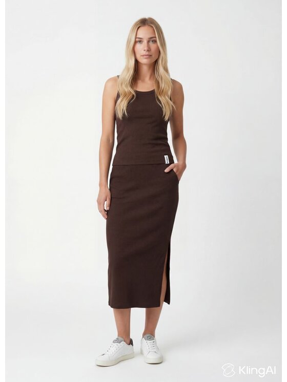 PITBULL PITBULL Spódnica midi LAYLA Srebrny ciemny Slim Fit