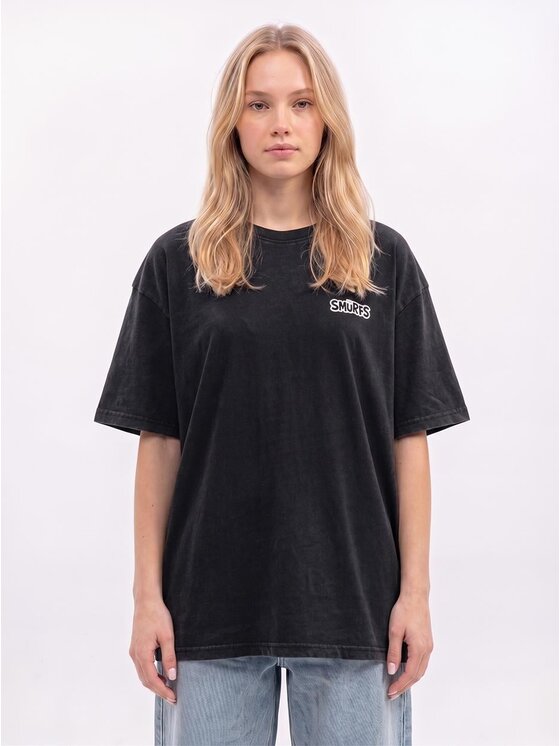 Smerfy Smerfy T-Shirt 132204 Czarny Oversize