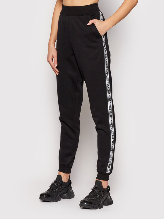 KARL LAGERFELD KARL LAGERFELD Спортивні штани Double Jersey 220W1031 Чорний Regular Fit