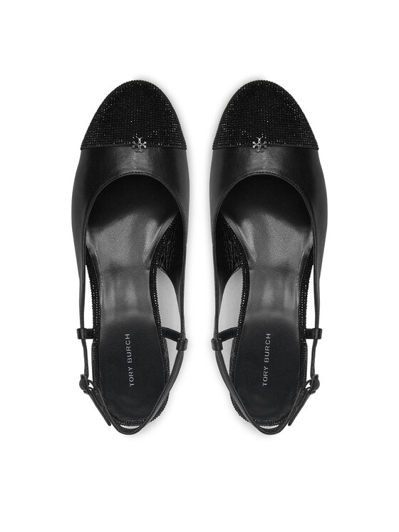 Tory Burch Tory Burch Bateliai Cap-Toe Pave Singback Pump 160256 Juoda