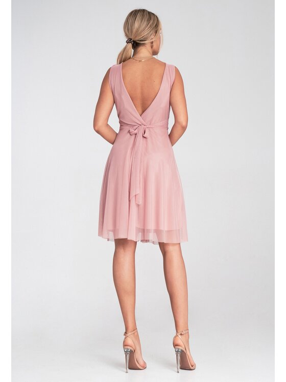 FIGL FIGL Koktejlové šaty M1207 Ružová Flared Fit