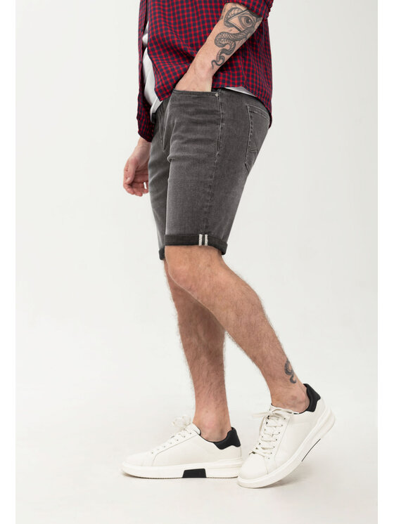 Volcano Volcano Szorty jeansowe D-MEAR Szary Regular Fit