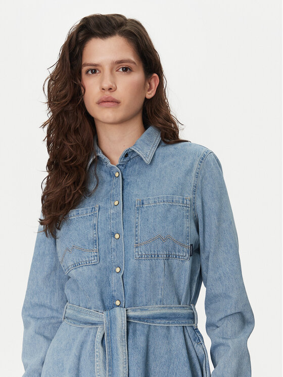 Mustang Mustang Jeans obleka Hazel 1016228 Modra Flared Fit
