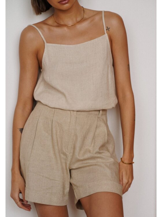 Duende Duende Szorty materiałowe Tierra Shorts Beżowy Regular Fit