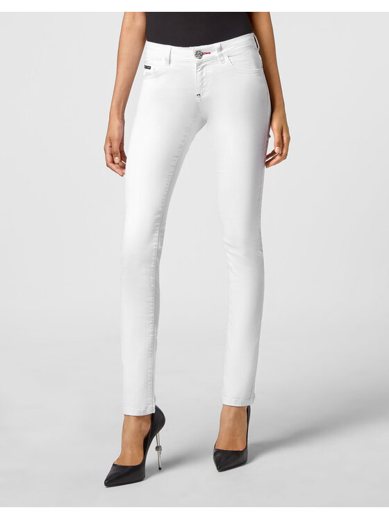 PHILIPP PLEIN PHILIPP PLEIN Jeansy 3039 Biały Slim Fit