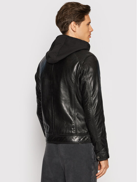 Serge Pariente Serge Pariente Lederjacke Eriko Schwarz Regular Fit