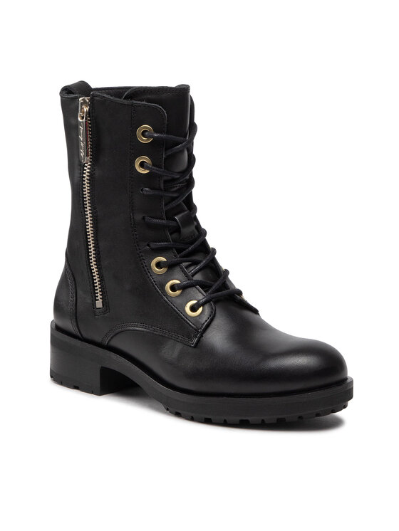 Tommy Hilfiger Tommy Hilfiger Trapery Essentials Biker Boot FW0FW06800 Czarny