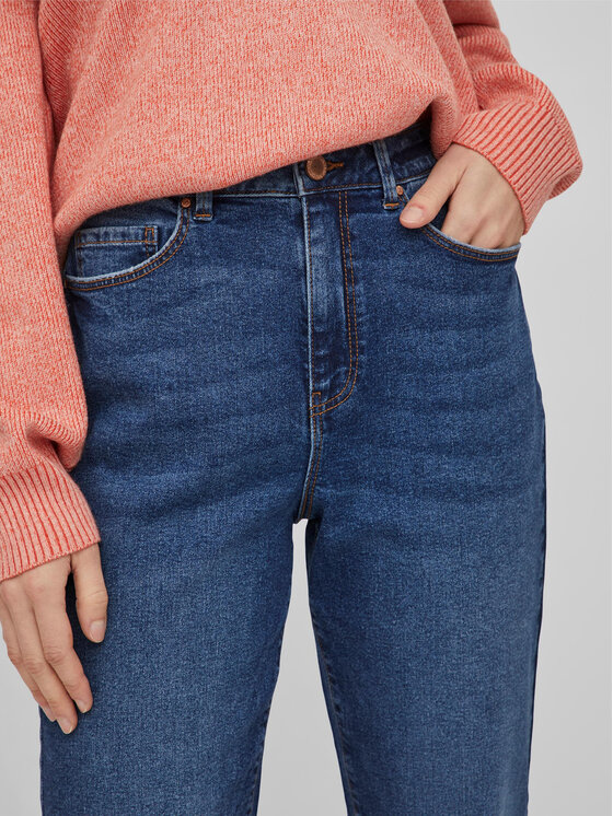 Vila Vila Jeansy Naomi 14080820 Granatowy Mom Fit
