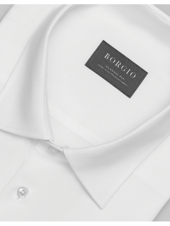 Borgio Borgio Koszula 00494 Biały Classic Fit