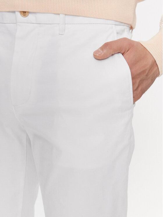 Tommy Hilfiger Tommy Hilfiger Pantaloni chino Bleecker MW0MW26619 Alb Slim Fit