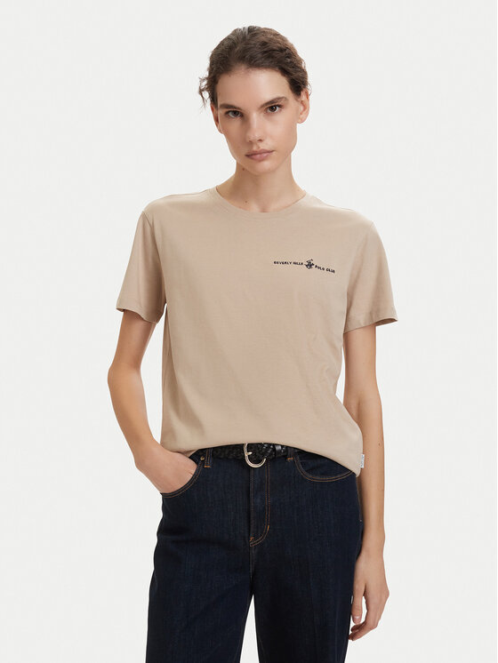 Beverly Hills Polo Club Beverly Hills Polo Club T-särk P-SS26W-TS085 Beež Regular Fit