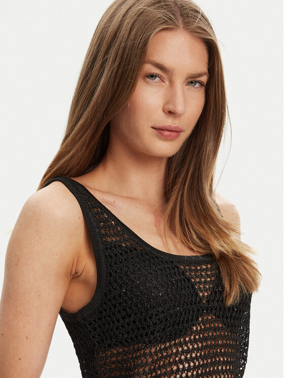 Guess Guess Top W5YR29 Z37G0 Negru Regular Fit