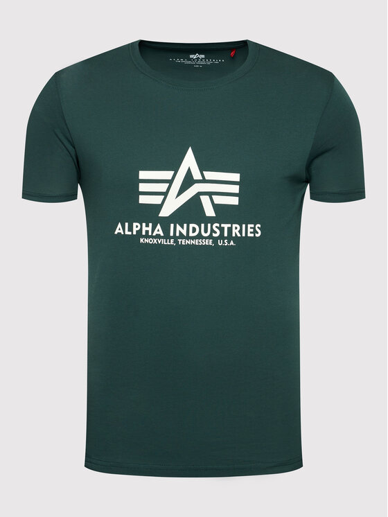 Alpha Industries Alpha Industries T-Shirt Basic 100501 Zielony Regular Fit