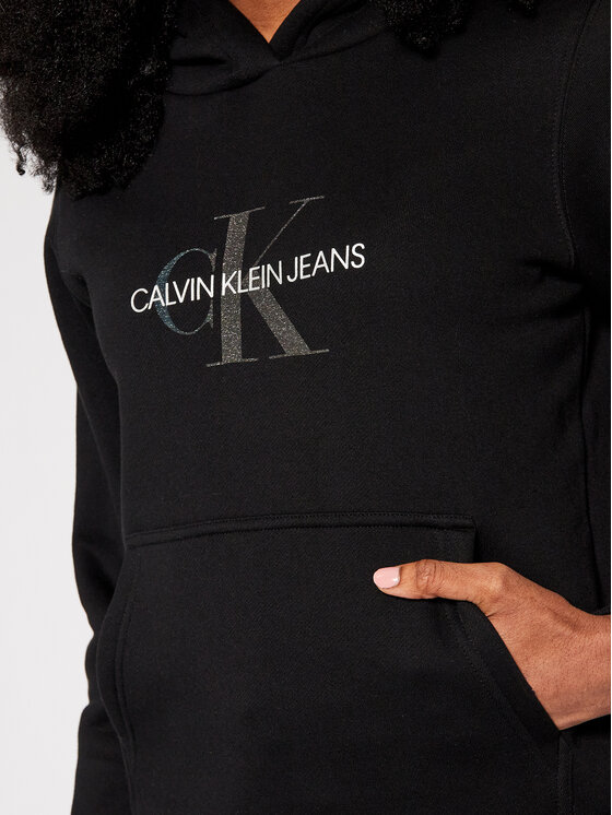Calvin Klein Jeans Felpa J20J215267 Nero Regular Fit • Modivo.it