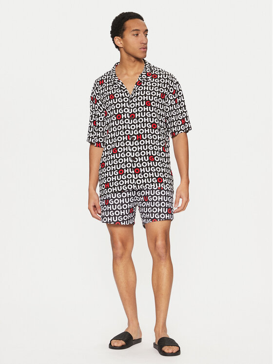 HUGO HUGO Риза Beach 50540065 Черен Regular Fit