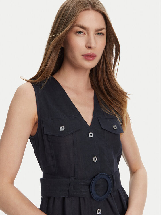 Marella Marella Sommerkleid Picchio 2513221064 Dunkelblau Regular Fit