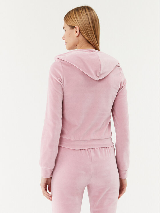 2005 2005 Mikina Velour Zip Hoodie Ružová Regular Fit
