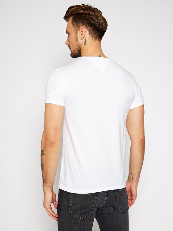 Tommy Jeans Tommy Jeans Tricou DM0DM04411 Alb Slim Fit