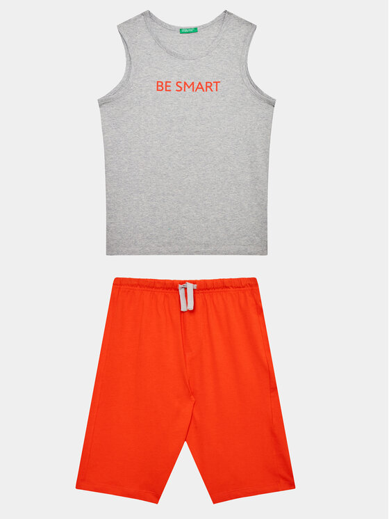 United Colors Of Benetton Set tricou și pantaloni scurți 3096CK005 Gri Regular Fit