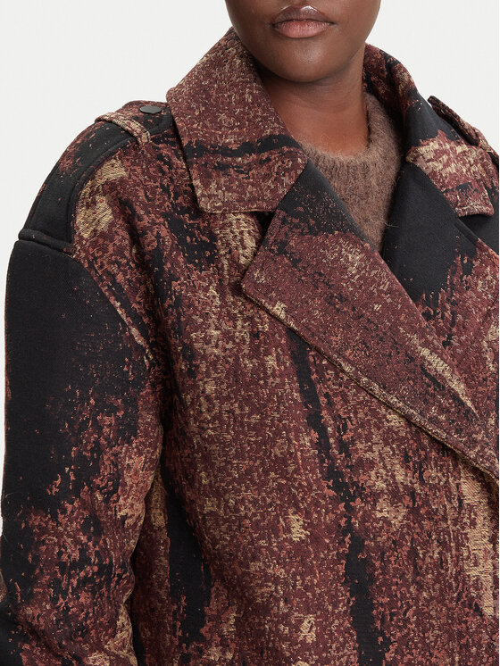 Desigual Desigual Преходно палто Brushed Lacroix 25WWEW05 Кафяв Loose Fit