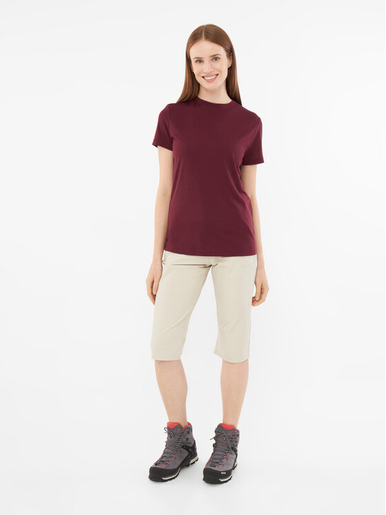 Viking Viking T-Shirt Salen Lady Merino Bordowy Regular Fit