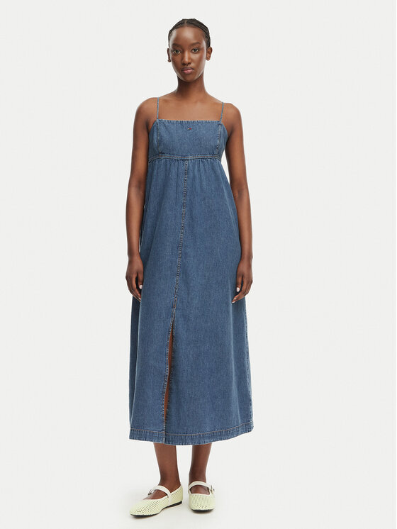 Tommy Jeans Rochie de blugi DW0DW22342 Albastru Slim Fit