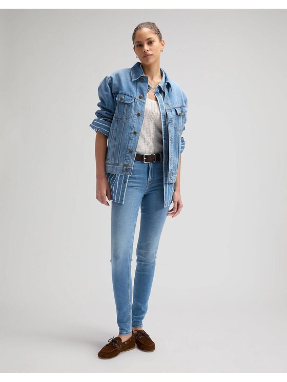 Lee Lee Jeansy SCARLETT HIGH Niebieski Skinny Fit