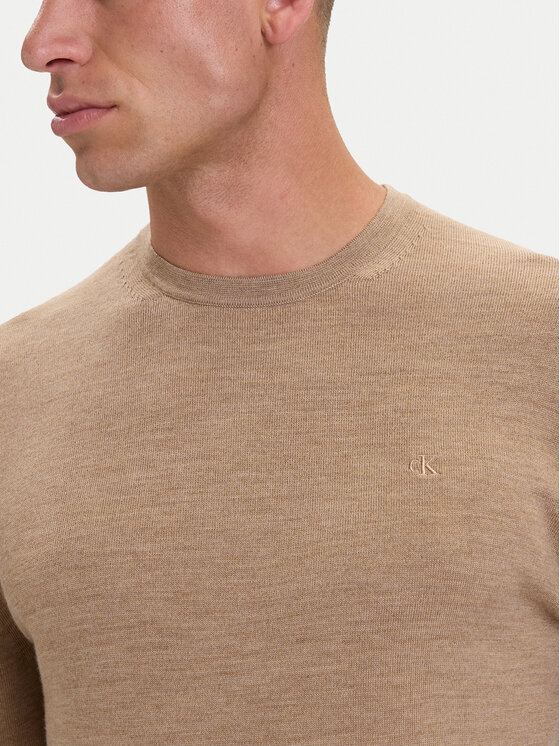Calvin Klein Calvin Klein Пуловер LV04LB305G Тъмнобежов Regular Fit
