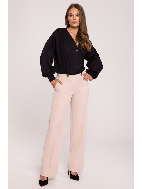Makover Makover Pantaloni da donna K114 Beige Regular Fit
