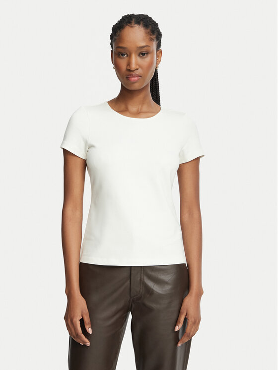 Calvin Klein Calvin Klein Tričko LV044J208G Krémová Regular Fit