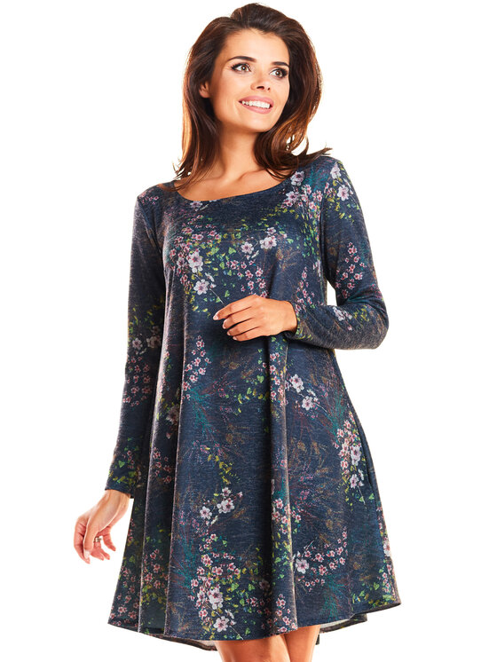 Awama Awama Vestito di maglia A246 Blu scuro Basic Fit