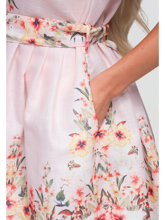 Ombre Ombre Sukienka letnia OW-DLR-E0017 Różowy Regular Fit