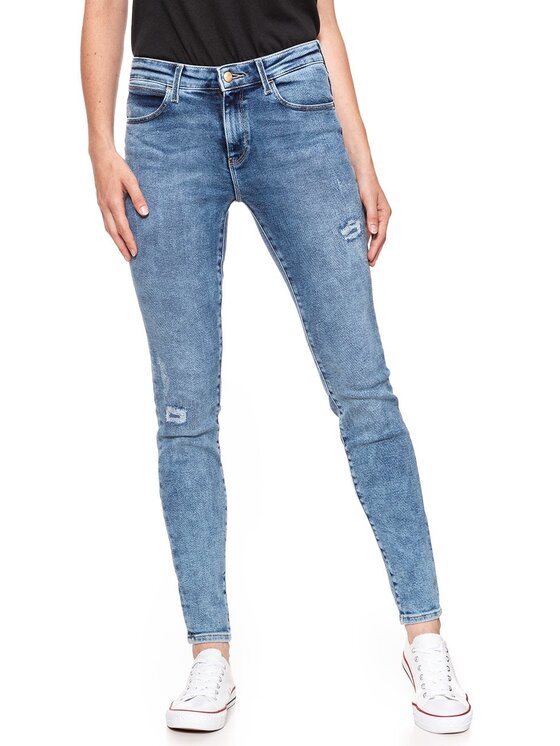 Wrangler Wrangler Jeansy SKINNY Niebieski Skinny Fit
