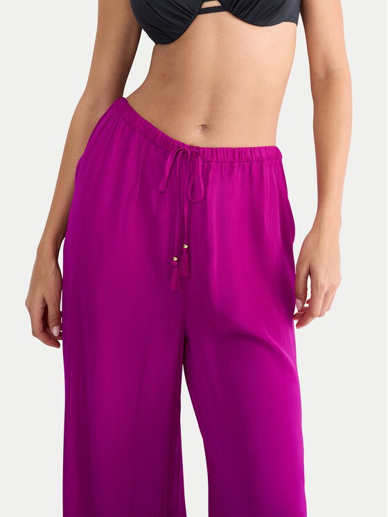 Triumph Triumph Spodnie materiałowe Summer 10227246 Różowy ciemny Wide Leg