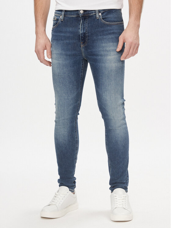 Calvin Klein Jeans Jeans Hlače Super J30J324185 Mornarsko Modra Skinny Fit