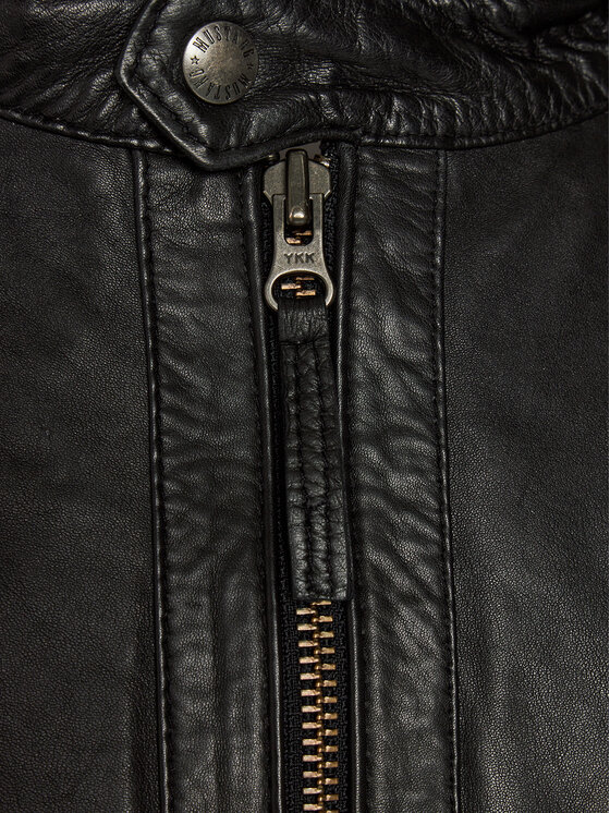 Mustang Mustang Usnjena jakna 310-17-261 Črna Regular Fit