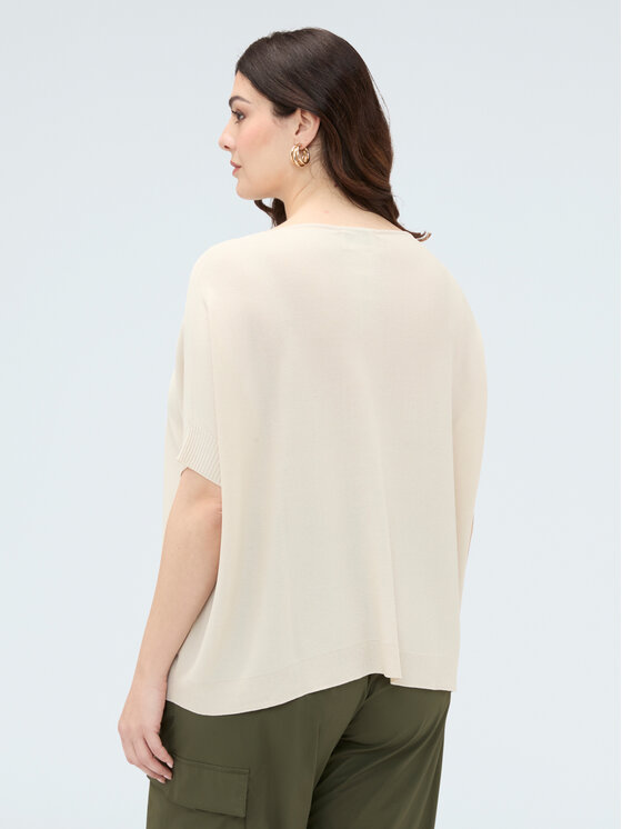 Fiorella Rubino Fiorella Rubino Sweter M250E002272N011 Kremowy Boxy Fit