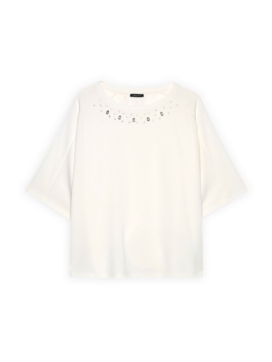 Fiorella Rubino Fiorella Rubino Felpa G899L009281N011 Bianco Boxy Fit