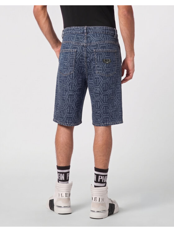 PHILIPP PLEIN PHILIPP PLEIN Džínové šortky 31793 Modrá Loose Fit